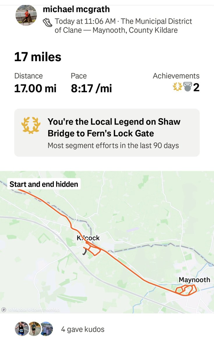Last long run before thr <a href="/dublinmarathon/">Irish Life Dublin Marathon</a>