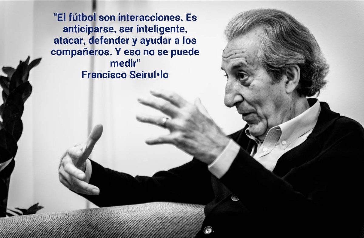 Suficiente mediciones de cosas irrelevantes. En el fútbol extraen datos, los que no conocen del juego real. Hablan en sus conversaciones de kilómetros recorridos pero no de la calidad de intervenciones en Espacios de Fase. Y con esa mentira andan en su afán de un supuesto