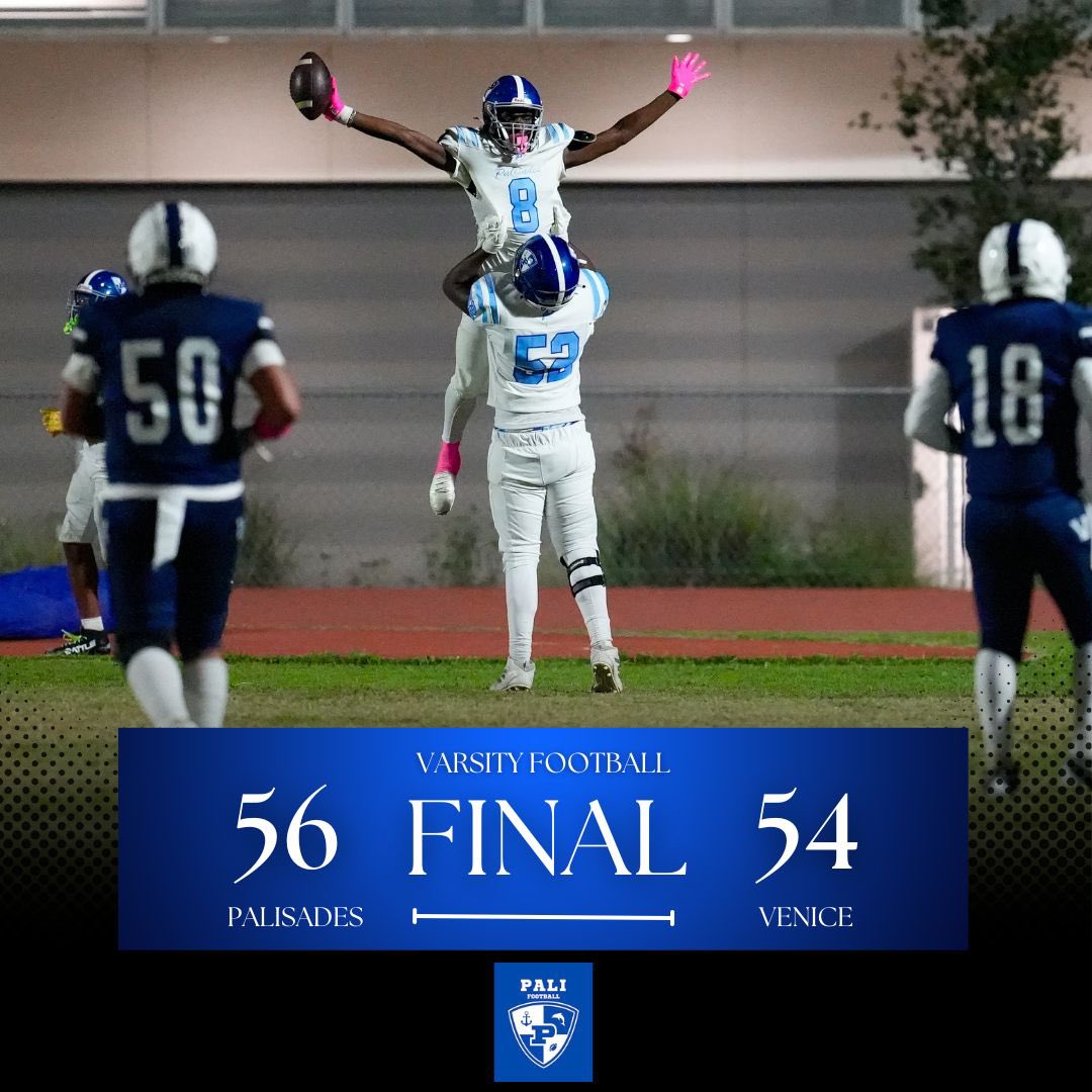 Big game, big win!

Pali 7-0 

<a href="/CoachSmithPali/">Dylen Smith</a> 
<a href="/latsondheimer/">eric sondheimer</a> 
<a href="/Tarek_Fattal/">Tarek Fattal</a> 
<a href="/LACitySection/">City Section News</a> 
<a href="/PrepRedzoneCA/">Prep Redzone California</a>
