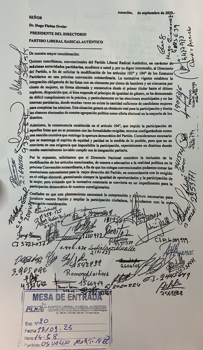 esperanza_py's tweet image. *Aviso* Hoy, sabado 15 h mujeres del PLRA presentarán un amparo para impedir la eliminación de la paridad en la convención nacional prevista para mañana
¡ Fuerza compañeras del PLRA !