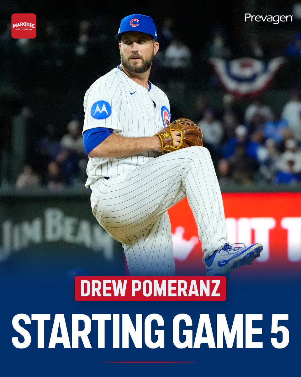 WatchMarquee's tweet image. Drew Pomeranz will start NLDS Game 5 for the Cubs!