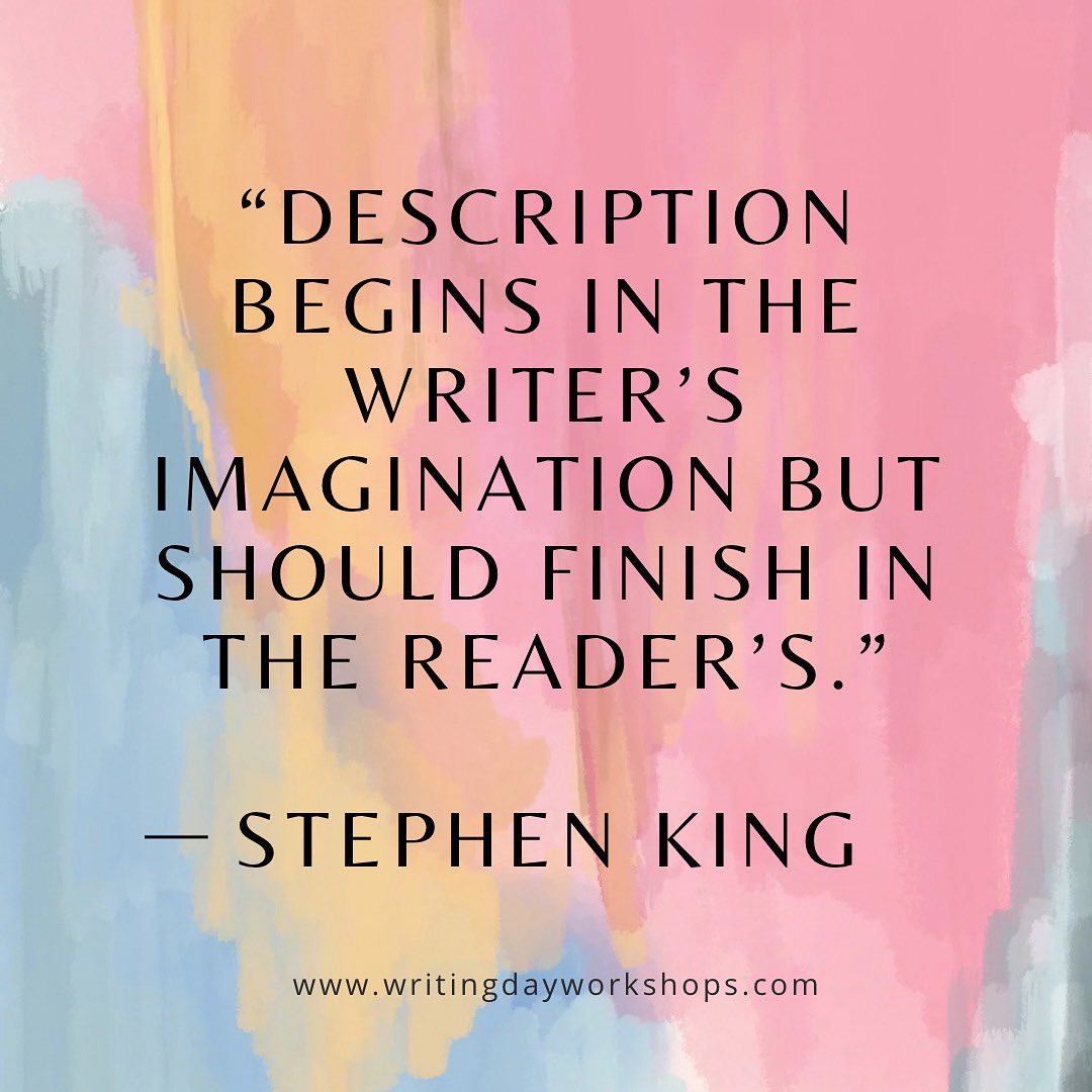 writingdaywksp's tweet image. One of my favorite writing quotes that really makes me think. How can I take this world/scene from my imagination, but not detail it enough to let my readers minds work for me?

Remember writing should ALWAYS leave room for your readers’ imaginations! :)

#amwriting #amquerying