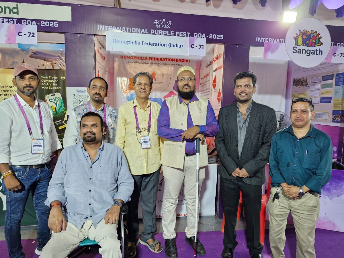 Taha Haaziq <a href="/tahahaaziq/">taha haaziq</a> , Secretary,<a href="/discommgoa/">Goa State Commission for Persons with Disabilities</a> visited <a href="/HemoIndia/">Hemophilia Federation (India)</a> stall C71 at the <a href="/purplefestgoa/">International Purple Fest, Goa - 2025</a> on October 11,2025 in the presence of president of HFI Premroop Alva and other Members of <a href="/GoaHemophilia/">Goa.Hemophilia</a> . Hemophilia Purple Ambassador Xerif Shaikh was also present.
<a href="/FirstSutraFdn/">First Sutra Foundation</a>