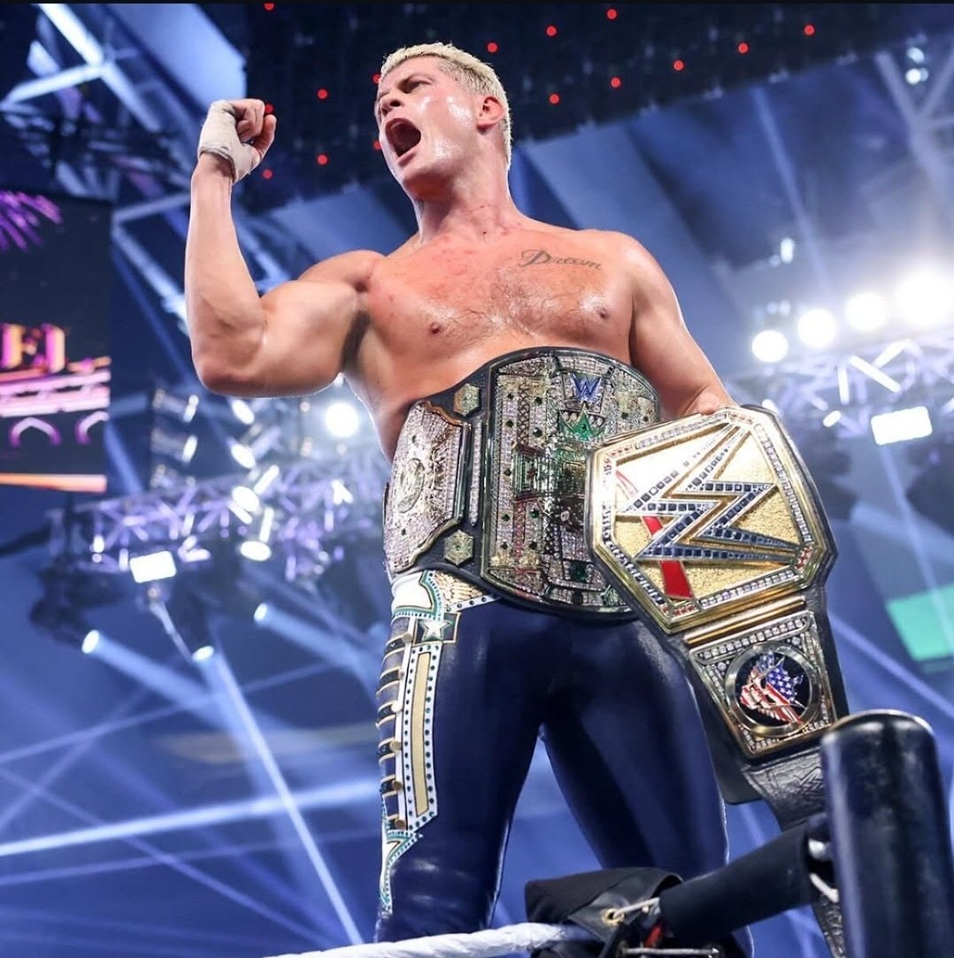 RhodesOnTop's tweet image. Seth might have won this year but let&apos;s not forget who did it first. Cody Rhodes aka the quarterback