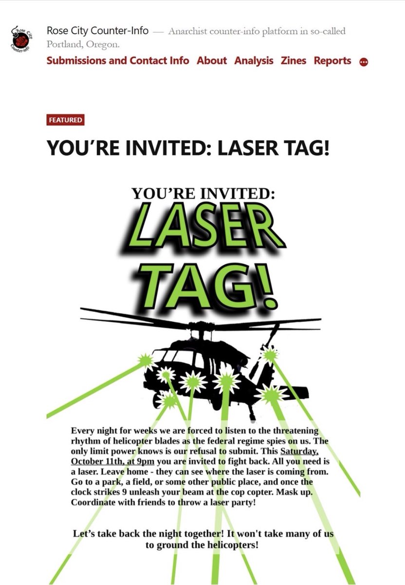 geho_ryan74845's tweet image. &quot;Breaking: Antifa’s ‘laser tag’ event targeting ICE helicopters starts TONIGHT in Portland at 9 P.M. Dangerous and illegal—FAA bans this for a reason.
@geho_ryan74845 call to action is urgent.
#PortlandRiots #lawandorder #ICE
@Eric_Schmitt @SecRubio @realDonaldTrump @nicksortor…