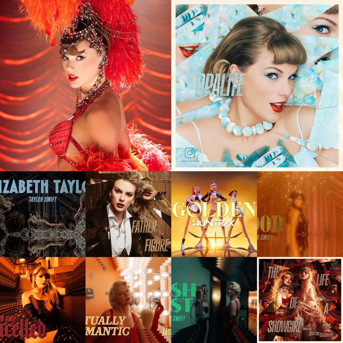 ChartPredicts's tweet image. Final Predictions: Global 200 (for chart dated Oct. 18th, 2025)

1(new). The Fate of Ophelia *top debut
2(new). Opalite
3(new). Elizabeth Taylor
4(new). Father Figure
5(-4). Golden
6(new). Wood 
7(new). CANCELLED!
8(new). Actually Romantic
9(new). Wi$h Li$t
10(new). The Life of a…
