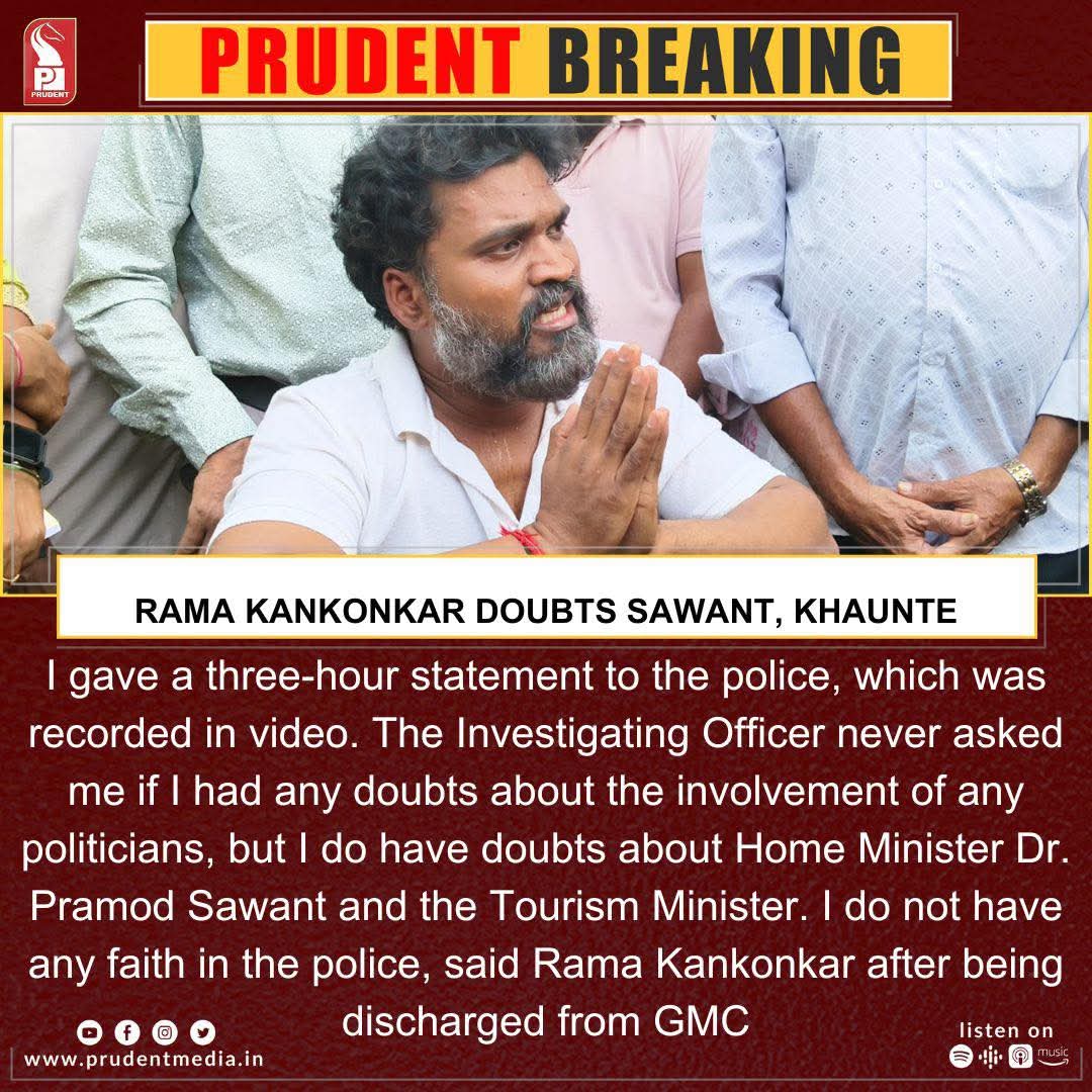 yoursurajnaik's tweet image. Rama Kankonkar has publicly raised doubts about @GoaBJP CM Dr. @DrPramodPSawant &amp;amp; Tourism Minister @RohanKhaunte. To uphold the integrity of the investigation, both must resign immediately. No probe can be fair under political pressure. #ResignNow