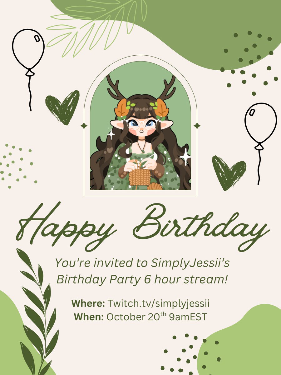 SimplyJessiittv's tweet photo. My birthday is coming up!! 🎉

Catch me on https://t.co/h7h8JL6CRJ for a 6 hour stream starting at 9amEST!

If you'd like to gift me anything I updated my throne! I will be opening any gift delivered on stream!
https://t.co/EJK1UA4IzN 🎁

I am excited to hang out with everyone! https://t.co/xRAlwDr1Qg