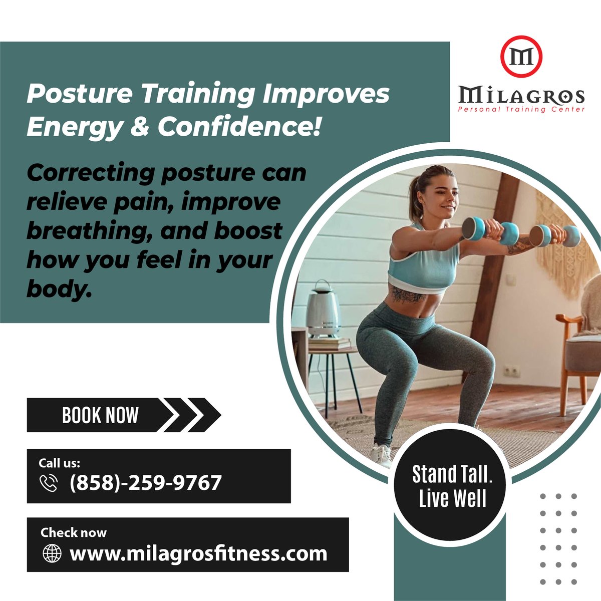 milagrosfitness's tweet image. Tired of aches?

Correcting your posture can relieve pain, improve breathing &amp;amp;  boost your confidence!

Book (858)-259-9767 or visit milagrosfitness.com

#PostureTraining #CorrectiveExercise #PainRelief #BetterBreathing #FitnessMotivation #LocalFitness