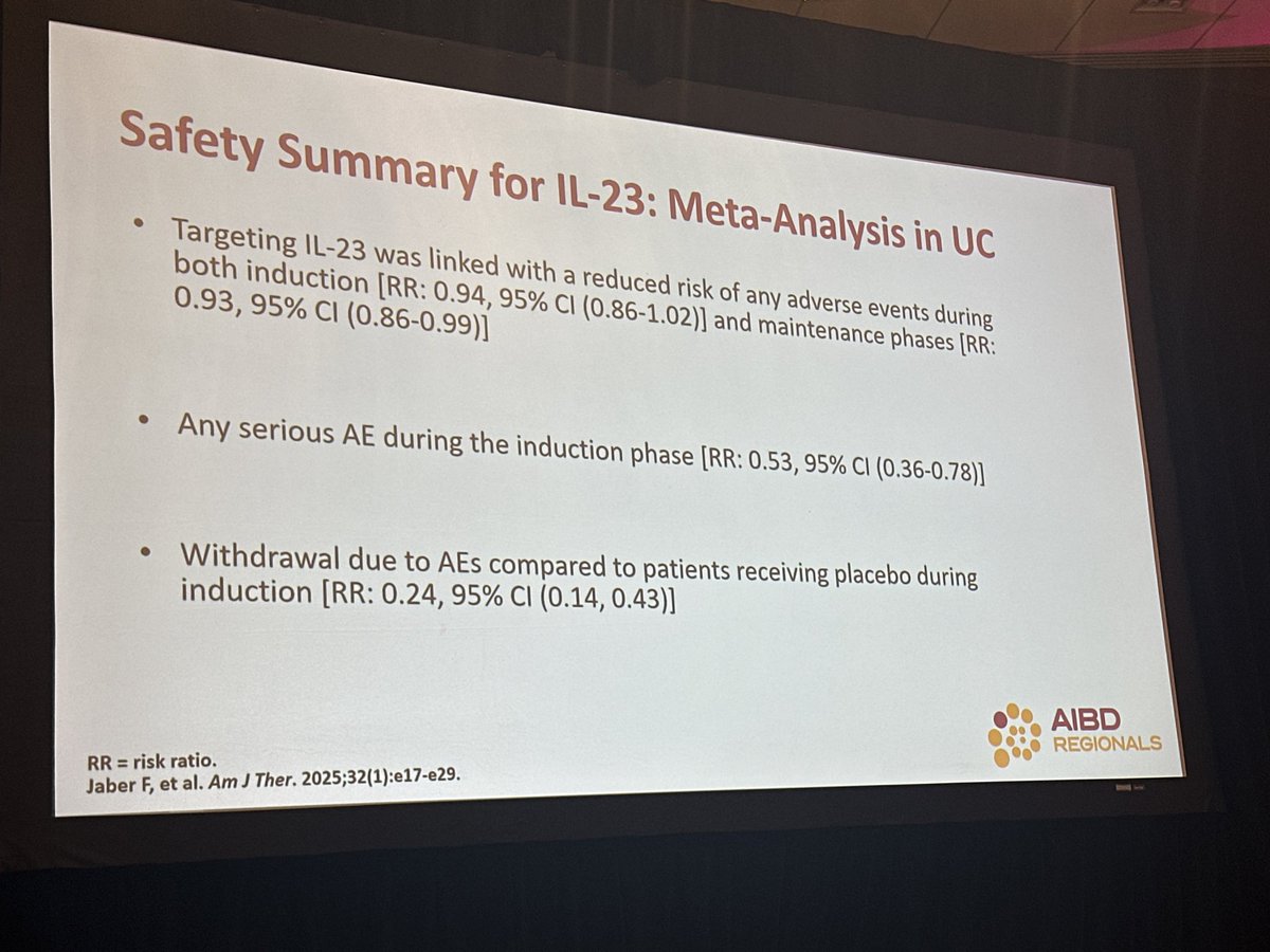 MazenAlmasry4's tweet image. 📍#AIBDRegionals
Outstanding overview by Dr.@MaiaKayalMD on The IL-23 Revolution in IBD 🔬

💊 Risankizumab, Mirikizumab &amp;amp; Guselkumab approved for UC/CD
📈 SEQUENCE: Risankizumab &amp;gt; UST in CD
🔑 IL-23 inhibitors are safe to use