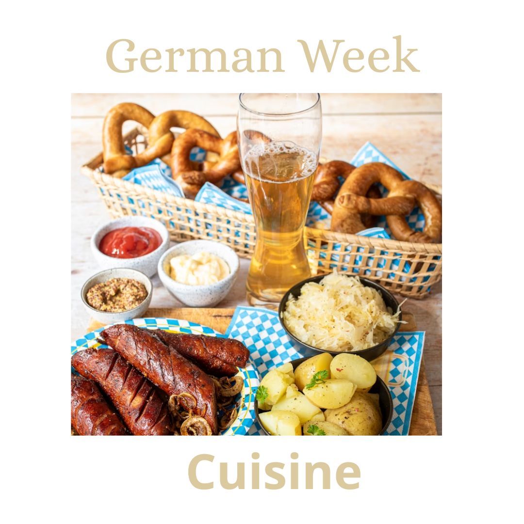 BC_Translation's tweet image. 🍽️ German food = comfort + culture + cravings! 

Not just bratwurst—think pretzels 🥨, currywurst 🌭, Black Forest cake 🍰 &amp;amp; more! Every bite tells a story. 
LingoStar translates menus &amp;amp; recipes with flavour! 🌐✨ 
#GermanFood #LingoStar #TasteEurope #TranslationExperts