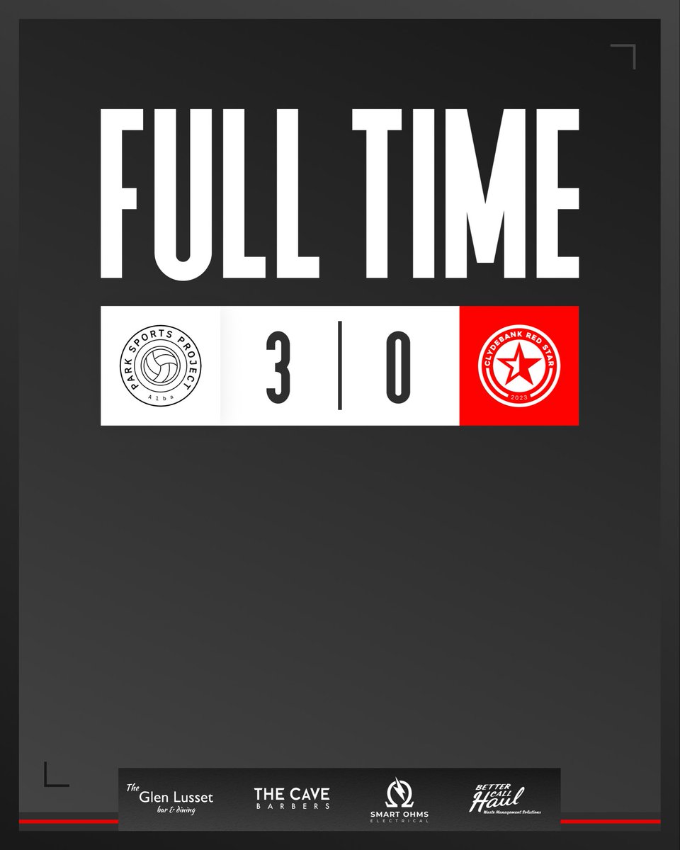 MATCH RESULT ⚽️

Weren’t at the races today against a good side who took advantage. Looking for a response next week.

MOTM ⭐️ Michael McGoldrick

🔴⚫️

<a href="/GlasCollegesFA/">Glasgow Colleges FA</a> 
<a href="/ftsc0res/">fulltimesc0res</a> 
<a href="/scottish_aff/">AmateurFixturesResultsSCO</a> 
<a href="/ParkSportsAms/">Park Sports Project Amateurs</a>
