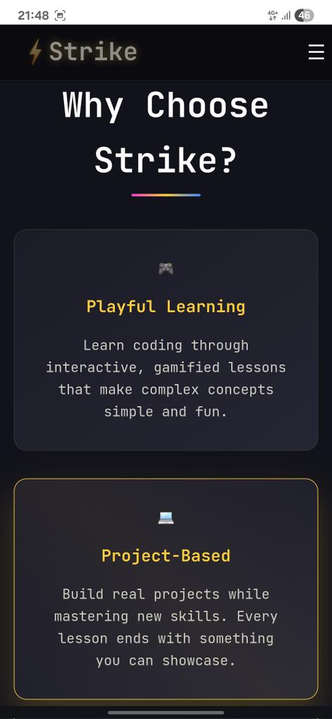 Ananya2810's tweet image. Wrapped up another mini project purely based on HTML and CSS. Thanks to @rohit_negi9 for his valuable and baap lectures.

Find my page deployed here : strike-webdev.netlify.app

#STRIKEClone #HTMLCSSOnly #WebClone #CSSChallenge

Stay connected for such cool upcoming projects.