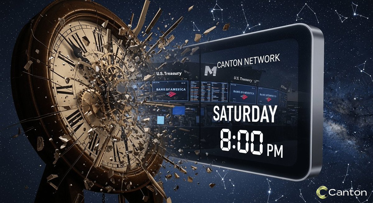 MarMalova's tweet image. ⏰ The Market Never Sleeps. Thanks to @CantonNetwork, Bank of America &amp;amp; partners now trade U.S. Treasuries on weekends. No more Monday blues. This isn’t innovation; it’s the new normal for global finance. The clock is broken. ⏳ #CantonThreads #RealTimeFinance #BankOfAmerica