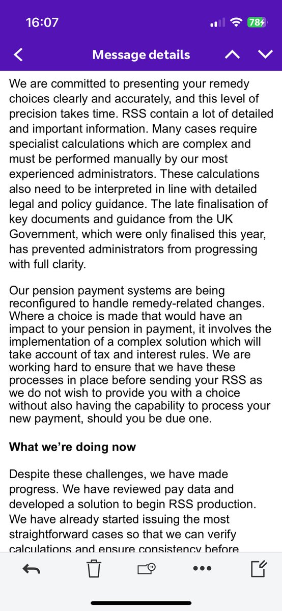 magees's tweet photo. @goldstone_tony 

I am in Scotland and partially retired over a year ago, and was told by SPPA ,after several emails back and forth, that I would receive my RSS by the end of this month. Today this arrived. I could wait potentially another 2 years! https://t.co/qOl5faJvng