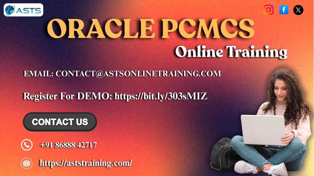 AstsTraining's tweet image. 𝐑𝐞𝐠𝐢𝐬𝐭𝐞𝐫 𝐟𝐨𝐫 𝐃𝐞𝐦𝐨 𝐨𝐧 𝐎𝐑𝐀𝐂𝐋𝐄 PCMCS: bit.ly/303sMIZ
𝐊𝐧𝐨𝐰 𝐌𝐨𝐫𝐞: aststraining.com
#OraclePCMCSNewBatch #PCMCSOracle #PCMCSCourse #PCMCSOnlineTraining #PCMCSTraining #oraclepcmcs #PCMCSTraininginHyderabad #PCMCSOnlineCourse
