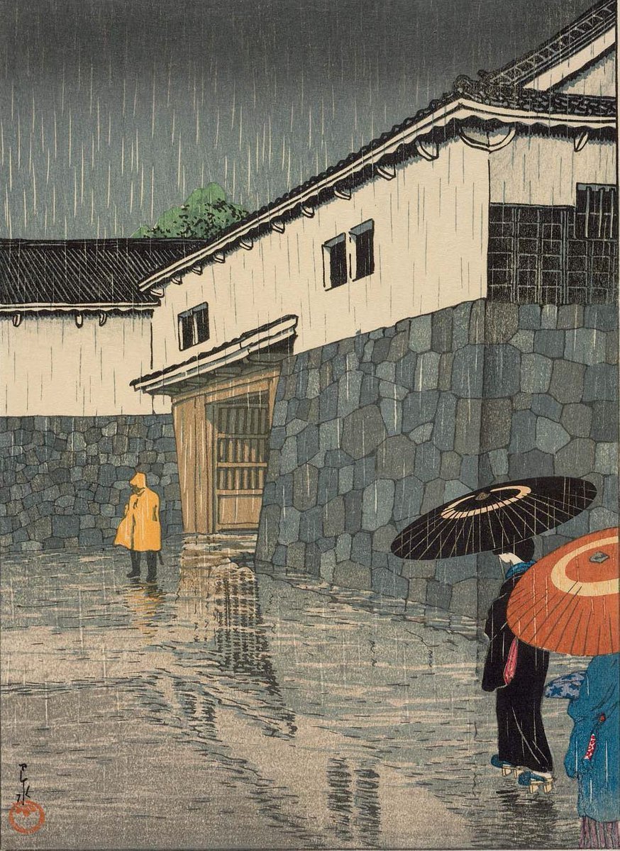 CelineSymbioss's tweet image. Yağmuru resmetmek, çizmek ya da filmde göstermek oldukça zordur. Çünkü yağmur bir görünür, bir kaybolur; yakalamak neredeyse imkansızdır. Ama yaklaşık 150 yıl önce, Hiroshige ve Hasui Kawase ve gibi Japon sanatçılar, yağmurun kendisini değil, hareketini çizmeyi öğrendiler.…