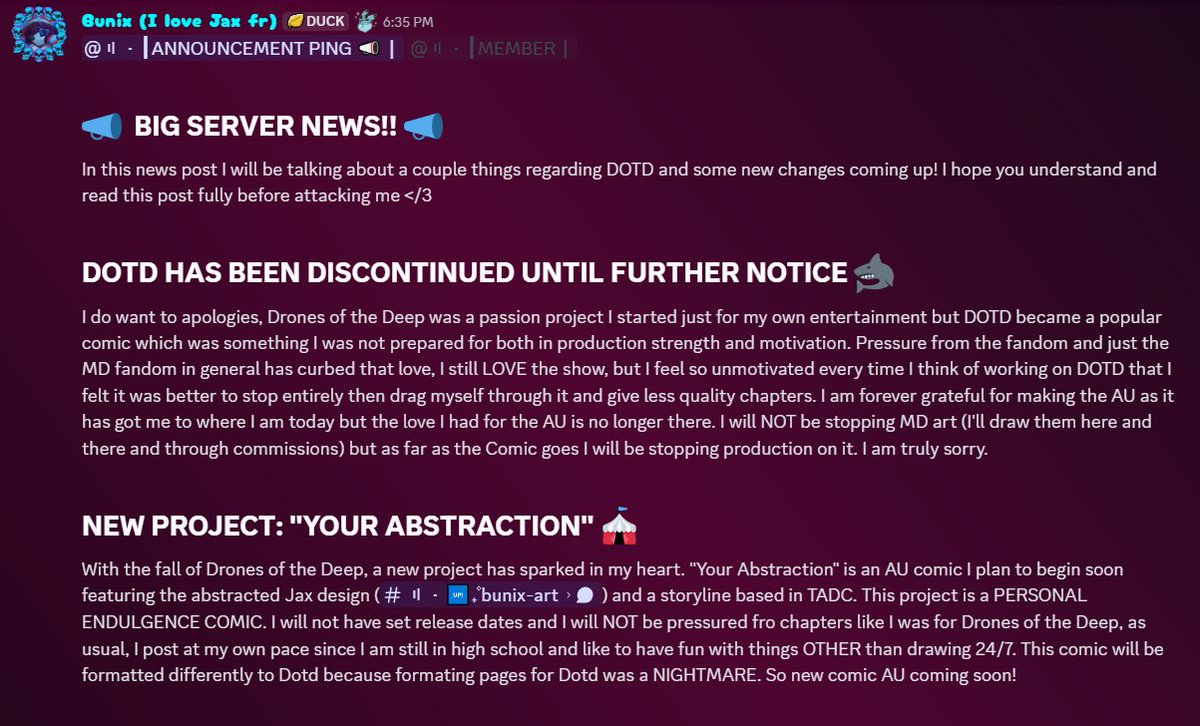 Bunix_Studios's tweet image. ‼PLEASE READ!!!!!‼

BIG NEWS FOR DRONES OF THE DEEP AND OTHER THINGSS!!! 
(Don&apos;t hurt me please)

#DronesoftheDeep #murderdrones #TADC #tadcau