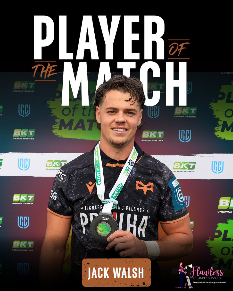 What a performance from Jack Walsh, your Player of the Match 👏

The 15 jersey is sponsored by Flawless Cleaning Services 🤝

#OurBloodIsBlack