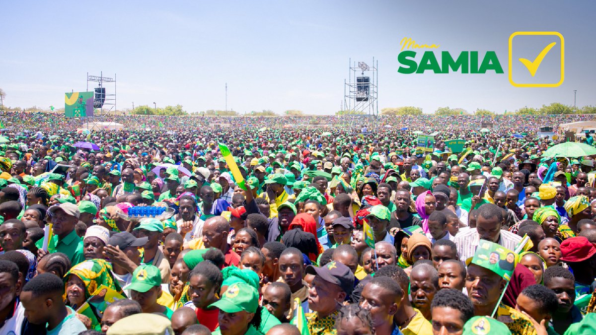 SuluhuSamia's tweet photo. Shinyanga Mjini, ninawashukuru sana. Wingi na hamasa yenu ni uthibitisho kuwa Chama Cha Mapinduzi (CCM) ni imara, kinaifanya vyema kazi ya kuitumikia nchi yetu, kina ushawishi, kinaaminiwa na ndicho chenye nia na uwezo wa kuendelea kulitumikia Taifa letu huku tukibaki wamoja, wenye maendeleo, imara, wenye amani na utulivu. 

Ahsanteni sana kwa hakika ya Tiki zenu Oktoba 29. Mwenyezi Mungu awabariki.