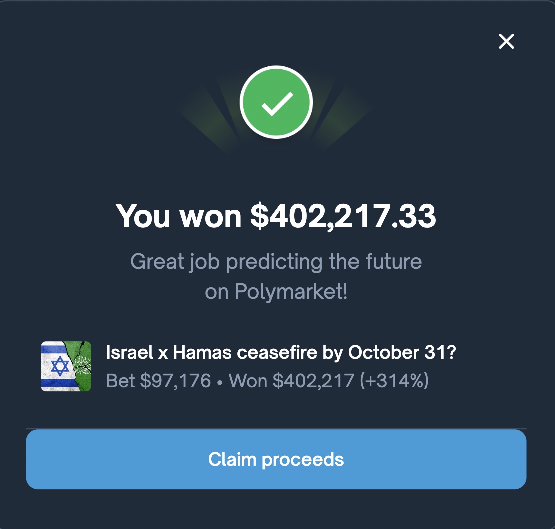 300 000 usd profit betting on peace,