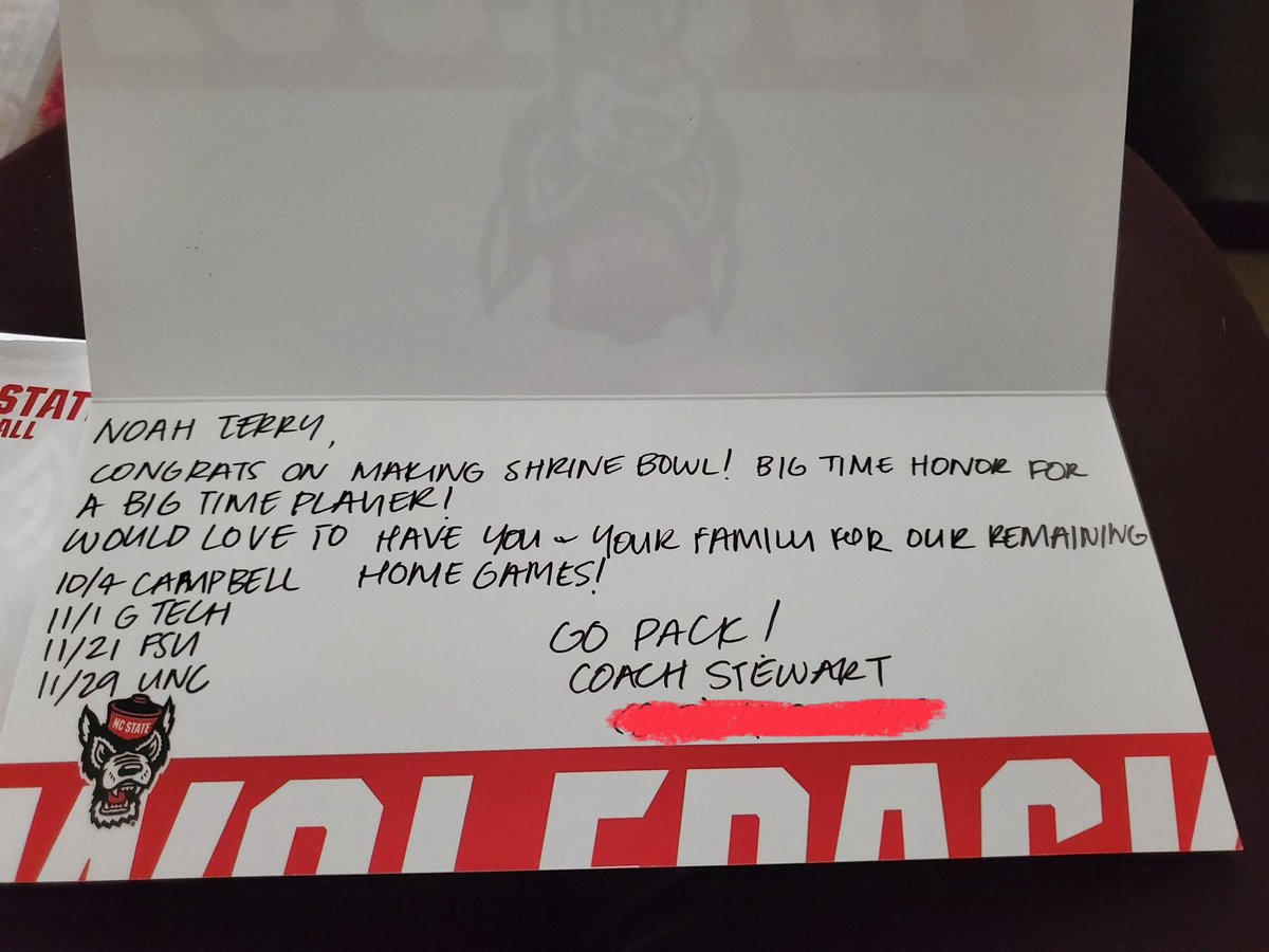 Thank you for the letter and can’t wait to get back onto campus!! 
<a href="/CoachGoebbel/">Todd Goebbel</a> 
<a href="/CoachSplintaQ/">LaFayette Stewart</a> 
<a href="/NCStateRivals/">Jacey Zembal</a> 
<a href="/StateCoachD/">Dave Doeren</a> 
<a href="/DrStevenWright/">Steven Wright</a> 
<a href="/CoachDrew__/">Nick Drew</a>