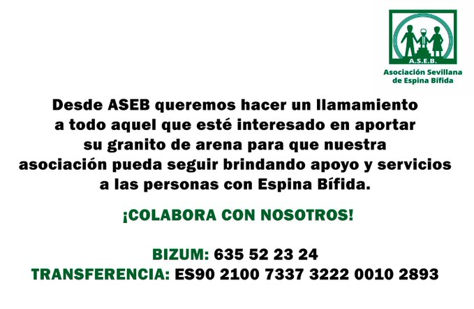 <a href="/LuisMarquezP/">Luis Márquez</a> Hola Luis amigo, soy de la <a href="/ASEBSEVILLA/">𝐄𝐬𝐩𝐢𝐧𝐚 𝐁í𝐟𝐢𝐝𝐚 𝐒𝐞𝐯𝐢𝐥𝐥𝐚</a> ¿podríais colaborar con nosotros? Un saludo y gracias de antemano.