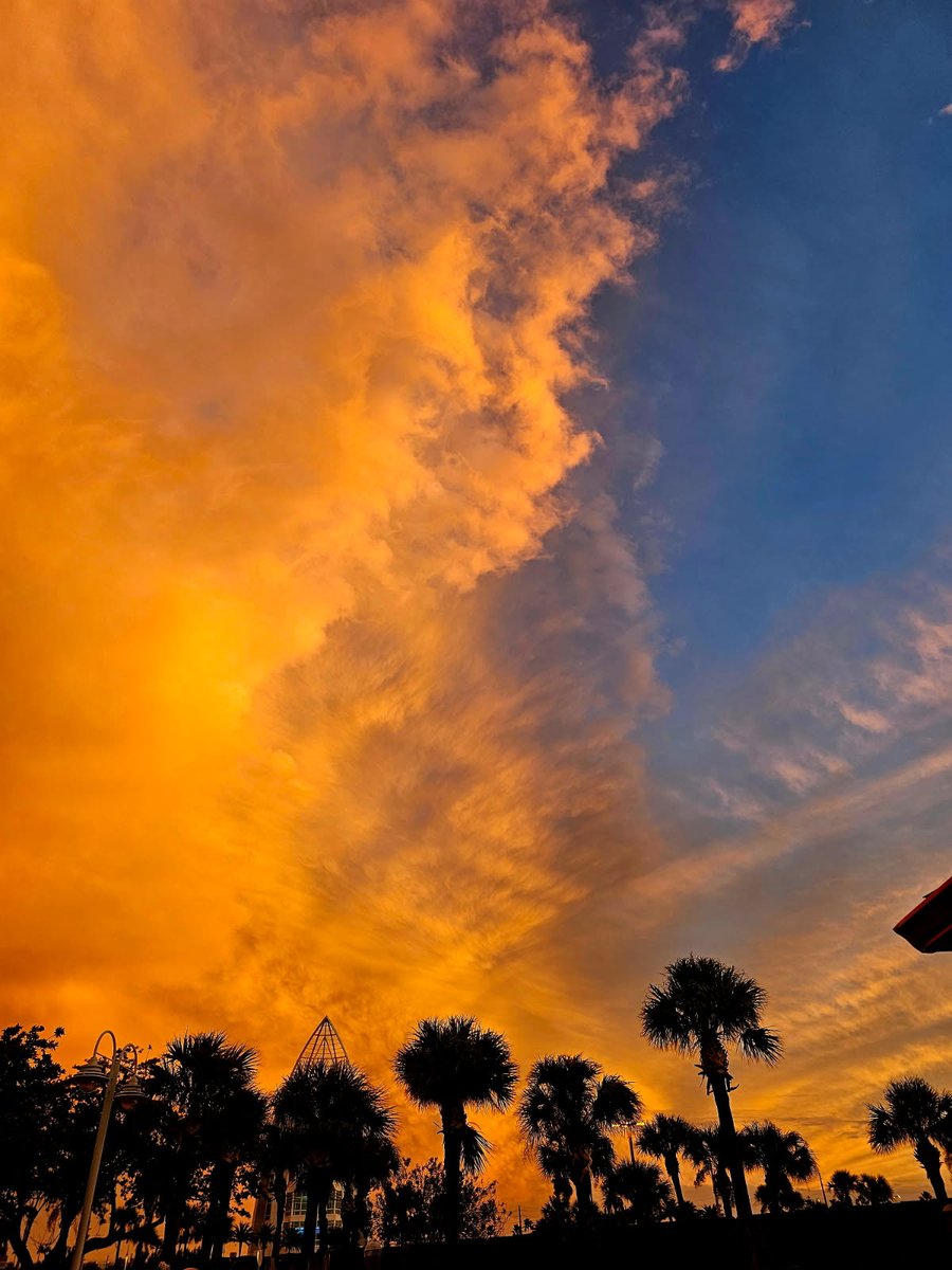 RustysInThePort's tweet photo. Forget the rain, last night's sunset was 🔥🔥🔥... at Rusty's at the Port!! (Pic courtesy of Lori!!)😎👍🌅🚢🌴🍹#sunsethour #sunsets #nightshift #portlife #decklife #rustysseafood #portcanaveral https://t.co/Daz1FEw271