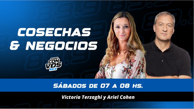 📌Domingo 7 H - <a href="/radioconvos899/">Radio Con Vos 89.9</a> 
👉Arranca <a href="/Cosechasenradio/">Cosechas y Negocios</a> con la conducción de <a href="/VicTerzaghi/">Victoria Terzaghi</a> y <a href="/arielmco/">Ariel Cohen</a> 
✅Conversamos con <a href="/marianorecalde/">Mariano Recalde</a>, candidato a senador de @FuerzaPatriaBAs por la Ciudad de Buenos Aires + <a href="/LucasKlobovs/">Lucas Klobovs</a>, director de Opinión Pública @qsocialnow 

📻FM 89.9
