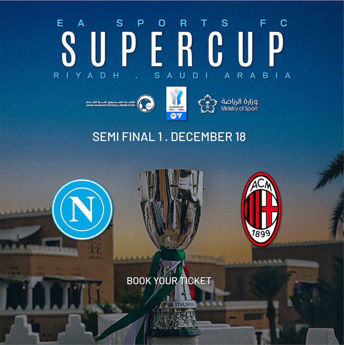 متوفر تذاكر نصف نهائي السوبر الإيطالي في الرياض 🇮🇹🏆
للحجز والاستفسار 📲
wa.me/+966539086739