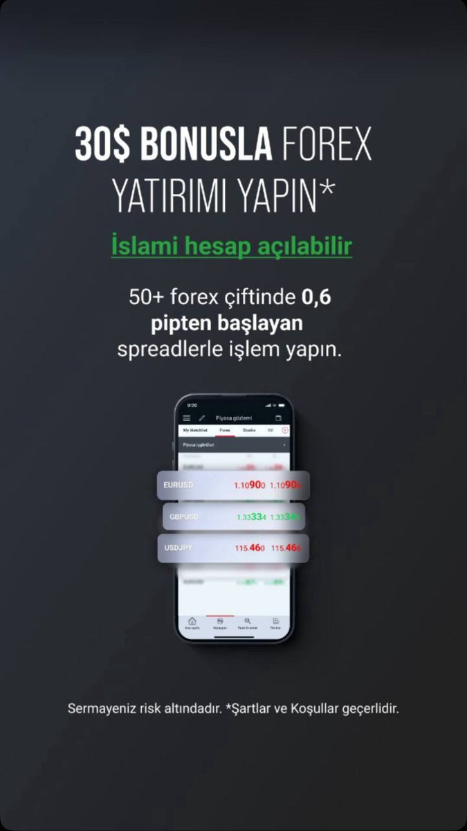 ForexGunlukler's tweet image. Siz de hemen bu linkten başlayabilirsiniz.
20 milyon yatırımcı ve Dünyanın En Güvenilir Kurumu XM dir.
affs.click/GbXKN
#altın #ALTIN #Altcoins #ALTSEASON #GOLD #Bitcoin #Binance #XRPL #bnb #bist100
