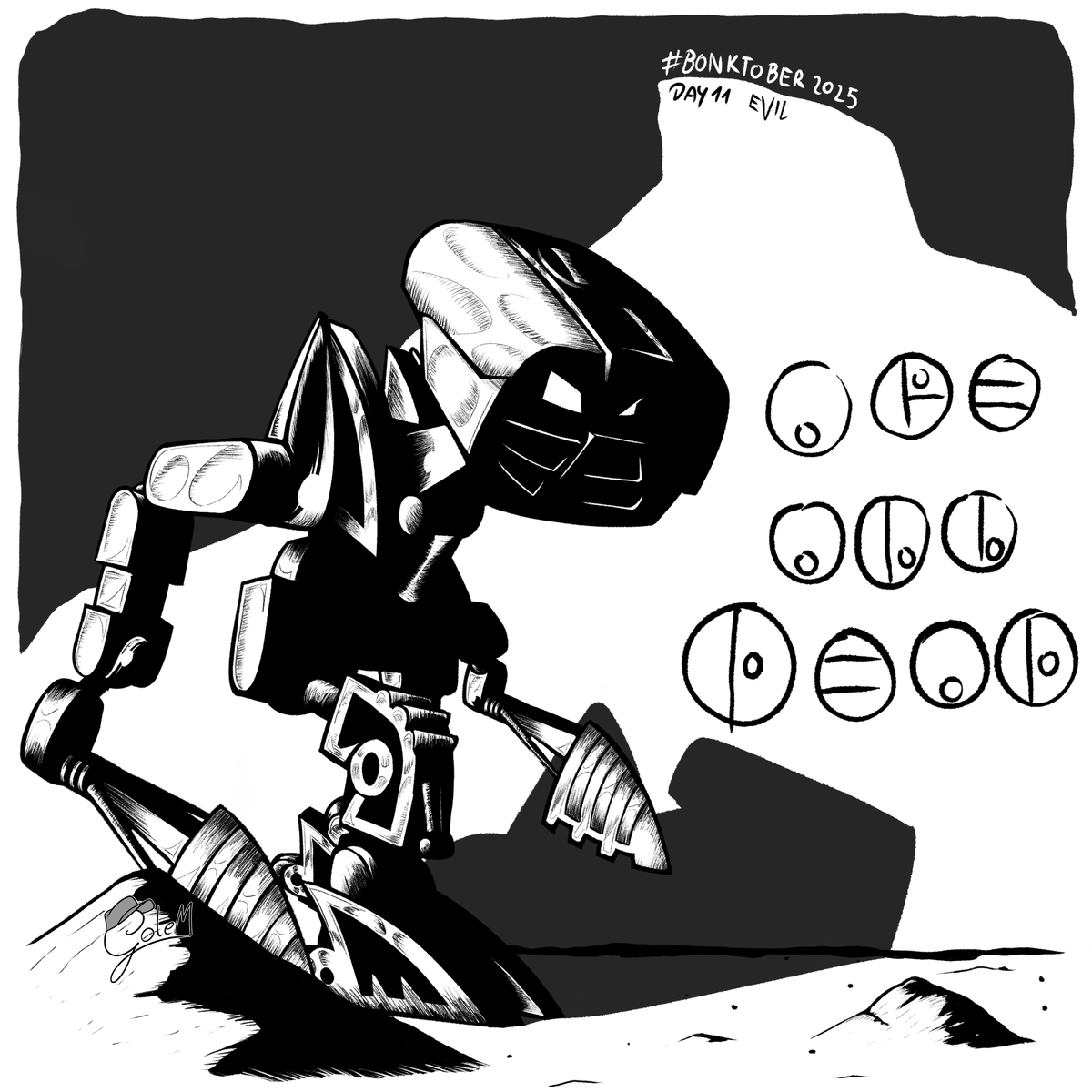 Graphic_GoleM's tweet photo. Makuta may be a villain of the chronicles, but there are also beings that can do more than meets the eye.

Day 11: Evil

#Inktober #Inktober2025 #Bionicle #Bonktober #Bonktober2025 #Lego #Velika #matoran #theGreatBeing https://t.co/sWX8Y5KCdT