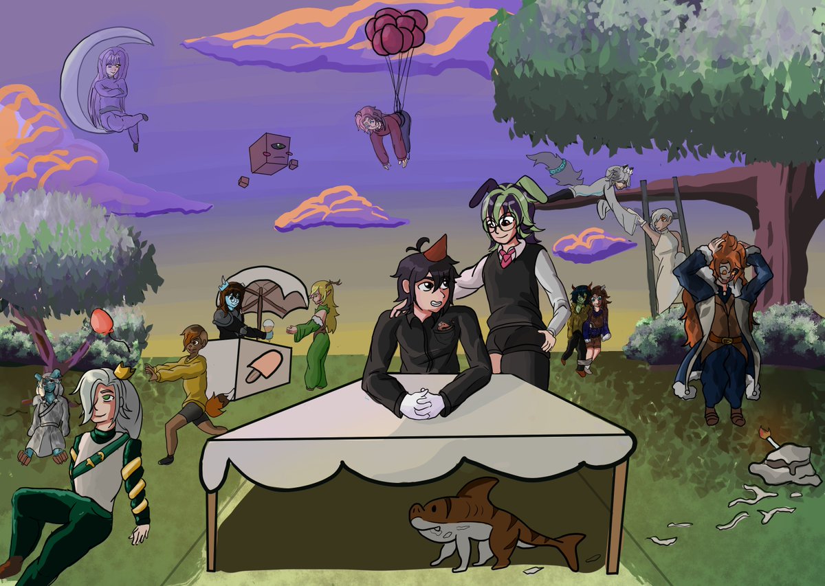 Zyphe_V's tweet photo. Fizeram esta arte hoje durante minha live por conta do meu aniversario, ela ficou esplendida e conta com todas essas pessoas maravilhosas que conheci pela internet, mas que sempre foram incríveis para mim.

Muito obrigado a todos de coração⭐️ https://t.co/QXTd2q3aFS