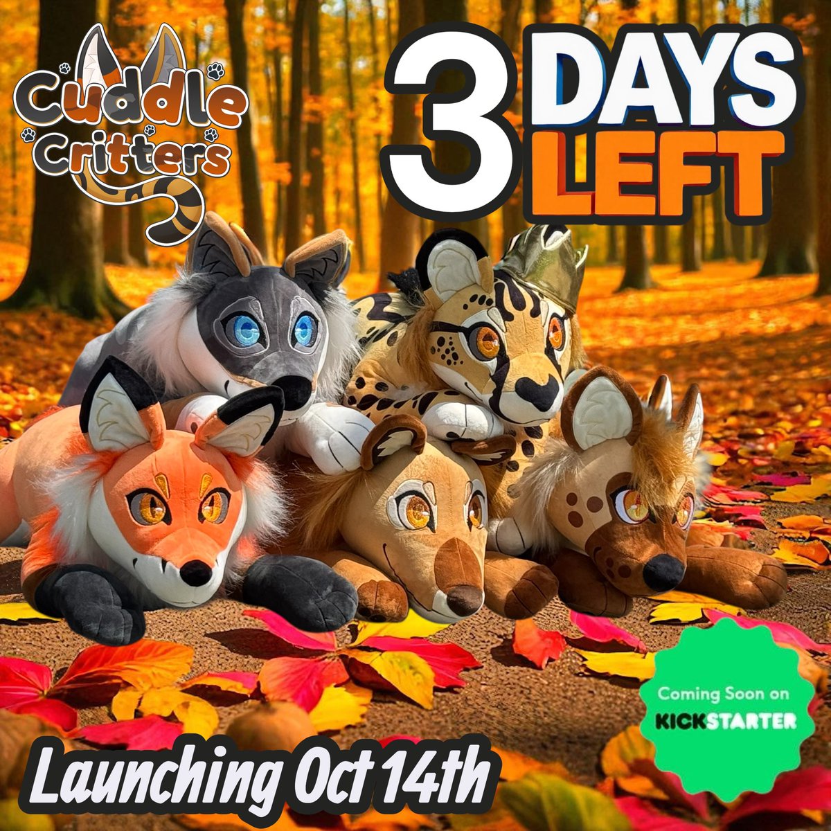 BuildAFur's tweet image. 3 days left to sign up!
Cuddle Critters launches THIS TUESDAY!

kickstarter.com/projects/corgi…

We’re so excited to see which critters will unlock! Been around 2 years in the making!

#furry #furryart #cuddlecritters #plushies #furryplushies #Kickstarter
