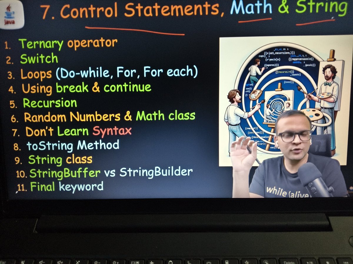 programmerArjun's tweet image. #Day4
Learned About 
1.Ternary Operator 
2.Switch
3.loops
4.break and continue statement
5.basic recursion