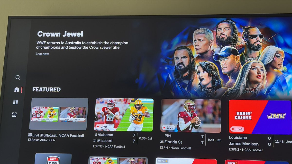 azboilermaker's tweet photo. I got booted out of @WWE #CrownJewelPerth I wasn’t live. Now @espn doesn’t even have an option to watch. https://t.co/1NPyVYVIPc