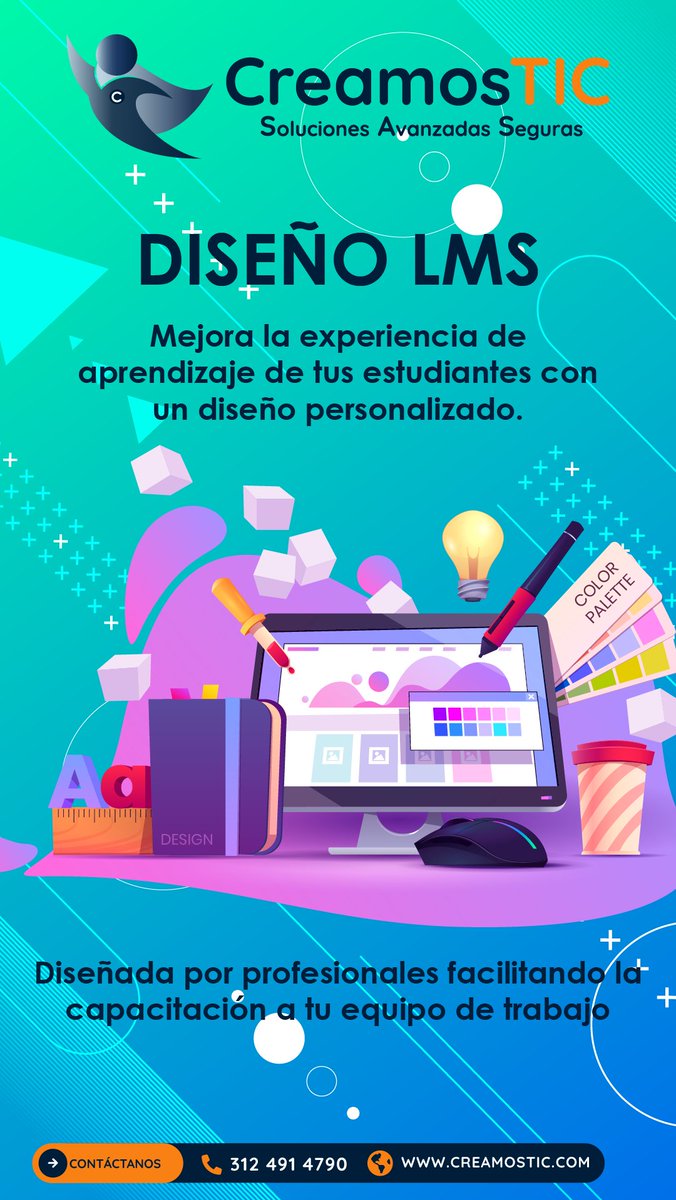 ColombiaLms's tweet image. ¿Necesitas un LMS a medida para tu empresa? CreamosTIC tiene la solución. ¡Llámanos al 312 4914790 y mejora tu formación en línea! #LMS #Desarrollo