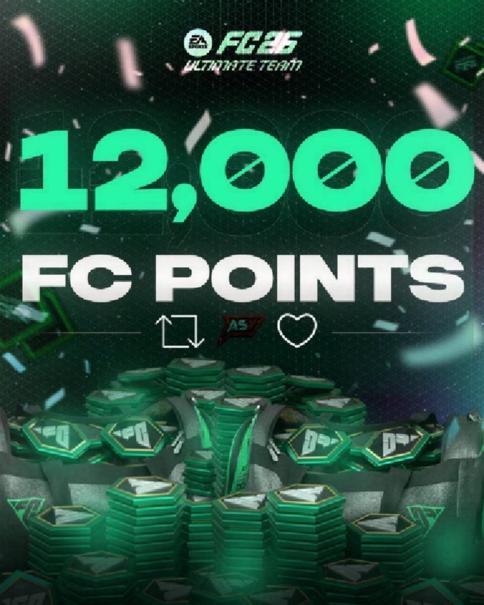 🚨 12000 FC 26 POINTS GIVEAWAY 🔥🔥

To enter:
-Retweet 🔁 + Like 💚
-Must be following @fc26giveaway  

Winner announced SOON! ✅🍀
#FC26