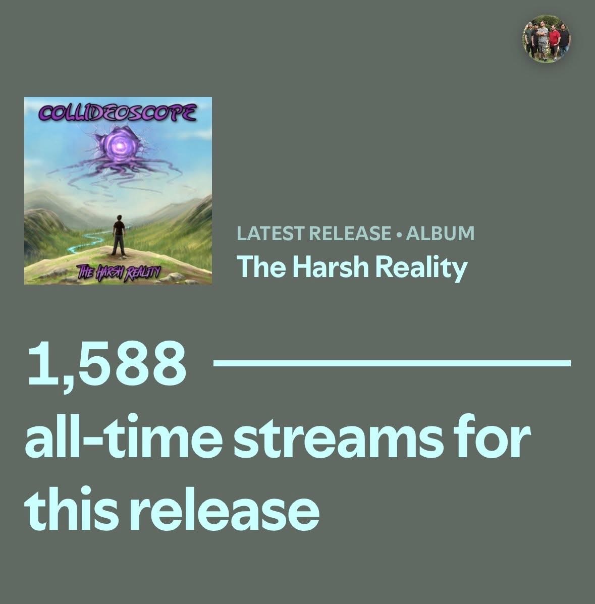 CollideoscopeLI's tweet photo. Thank you to everyone who’s been blowing this album the hell up over the last week! Every single listen means the world to us. If you haven’t listened to “The Harsh Reality” yet, give it a spin! 🌀🤘🏻
#theharshreality #collideoscope #debutalbum #rockmusic #livemusic https://t.co/koWmWYGJgH
