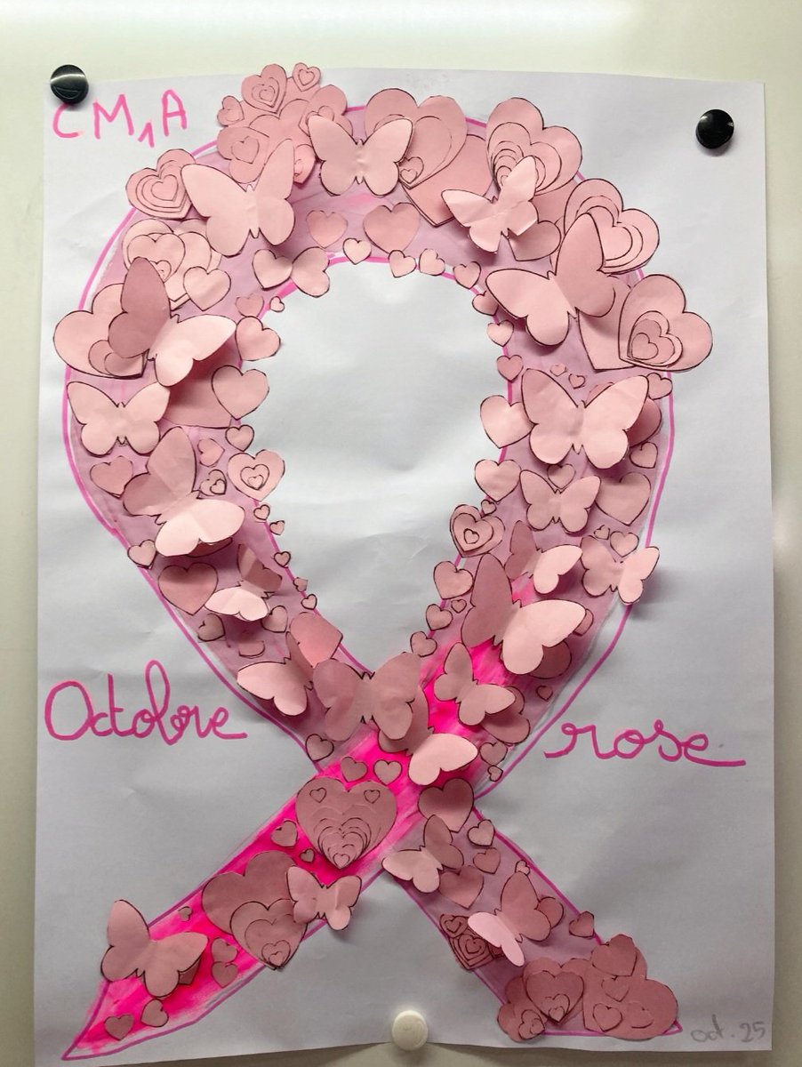 LyceeD80842's tweet photo. 🎀 Les élèves de CM1A ont mis tout leur cœur dans la réalisation de ce ruban plein de douceur et d’espoir.
Papillons, cœurs et nuances de rose se mêlent pour rappeler que la sensibilisation au dépistage du cancer du sein passe aussi par des gestes simples, solidaires et créatifs.

Merci aux enfants et à leur enseignante pour cette belle touche de couleur et d’humanité 💕

#OctobreRose #LFDjibouti #Solidarité #Ensemble #Dolto #Djibouti