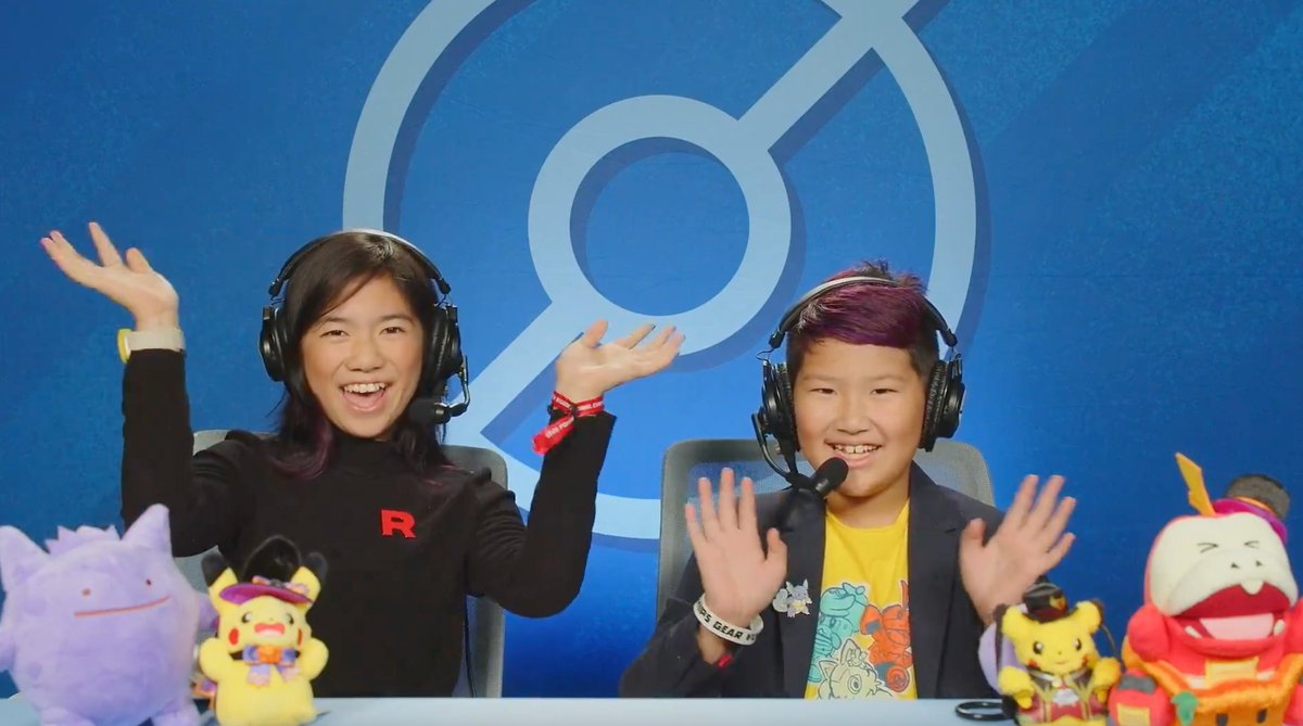 playpokemon's tweet image. The Onoo siblings are back at it again - this time, on the mic! 🎙️  #PokemonTCG