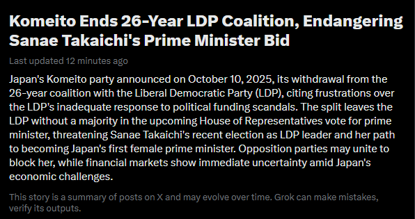 I gotta give props to Japan for reminding the world why electing a woman as leader always ends up in failure