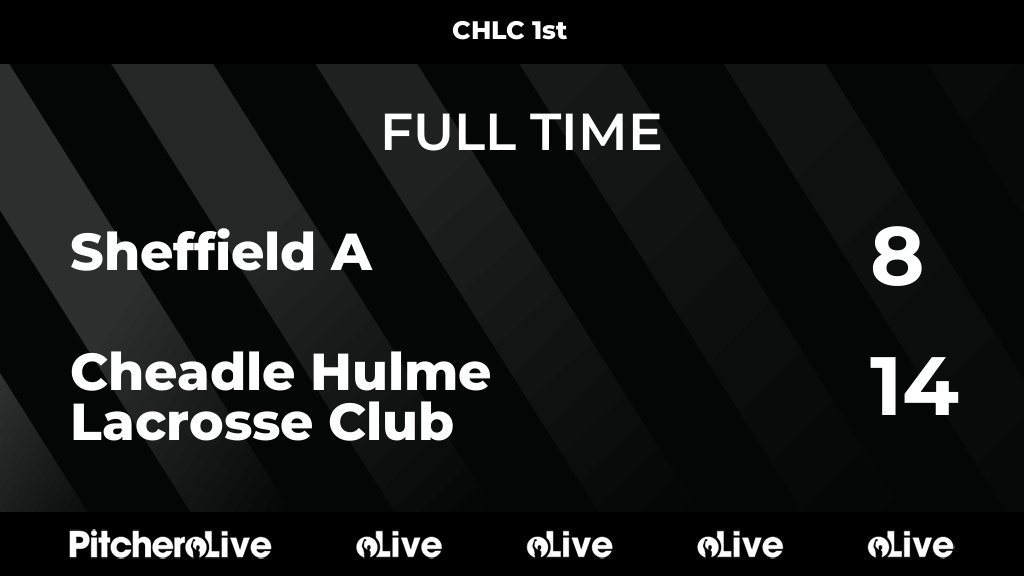 FULL TIME: Sheffield A 8 - 14 Cheadle Hulme Lacrosse Club
#SHECHE #Pitchero
cheadlehulmelacrosse.com/teams/111651/m…