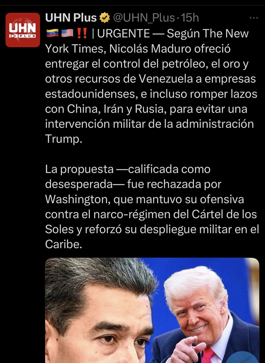 Arteypaz964's tweet image. Infórmese mejor , mientras MCM ofrece una alternativa de negocios para desarrollar Venezuela , Maduro le regala el país a Trump como si fuera de su propiedad , con tal de no soltar el poder 👇