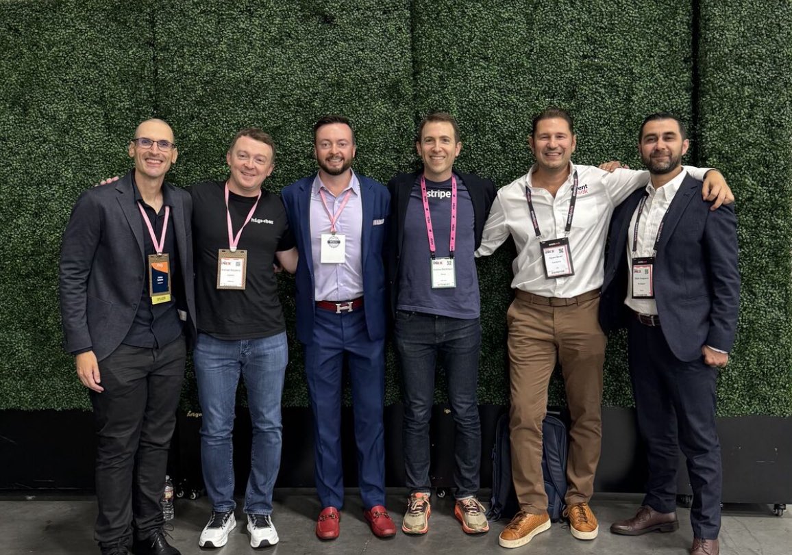 Special reunion of ex-Hopin team at IMEX. 

Still in events, some building AI, some working for huge tech companies, some doing M&amp;A.