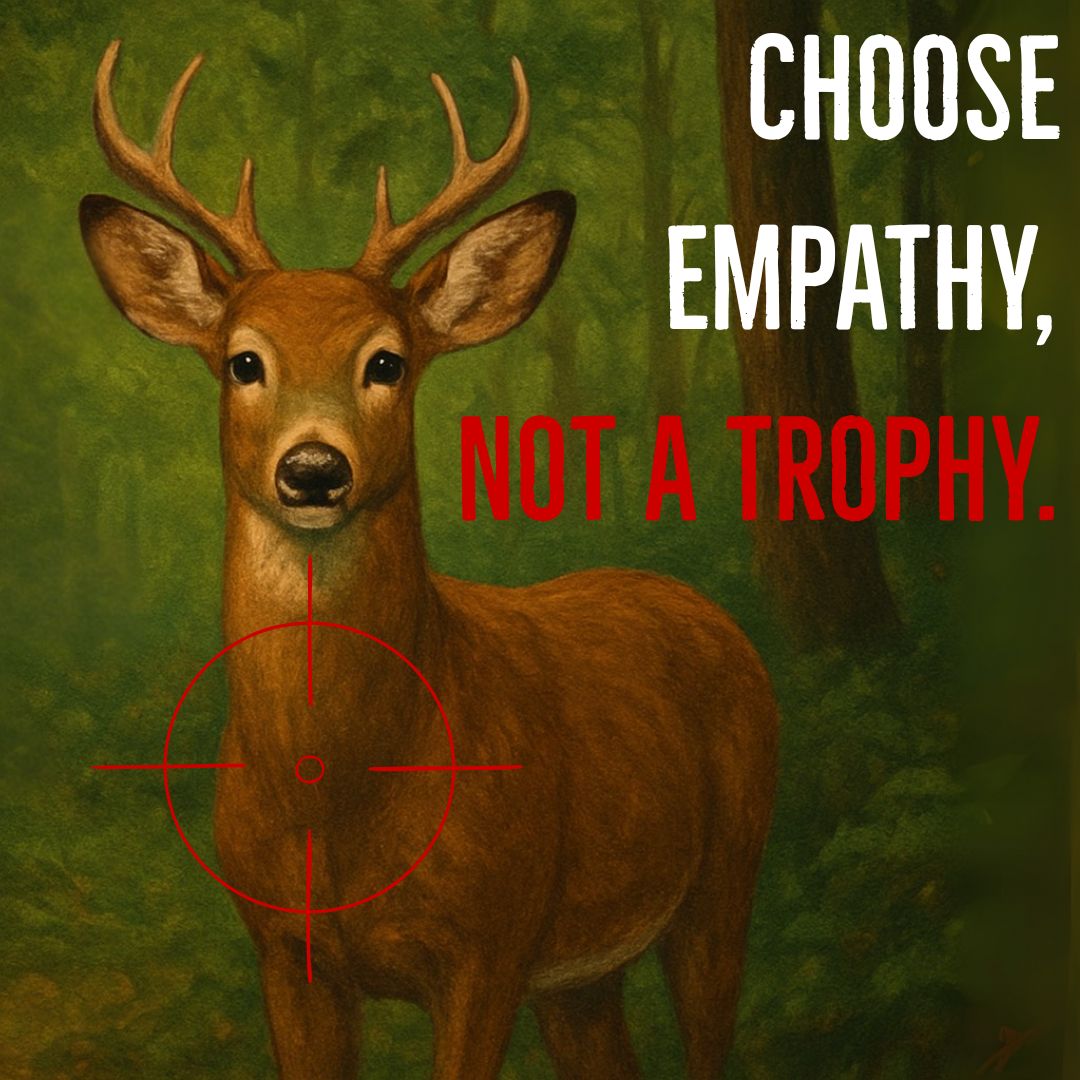 teamveganfta's tweet image. They are not your target. Their life is not a trophy. 🦌💔

👉 Help us grow the vegan movement - Join us on Patreon: patreon.com/c/veganfta 💜

🎨: @teamveganfta

#hunting #trophyhunting #animalrights #veganshare #vegan