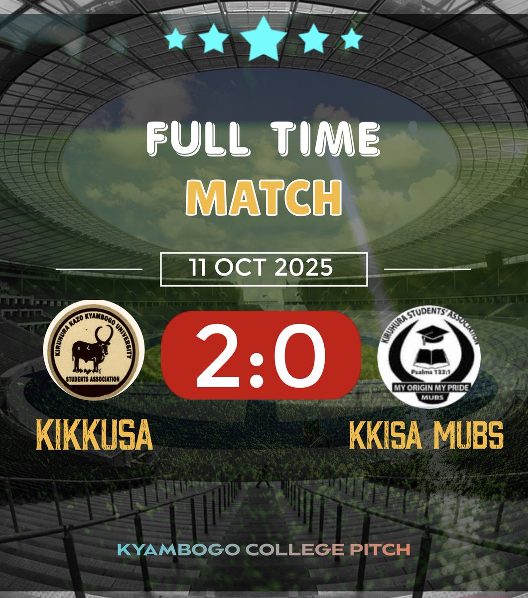 It ends in defeat for <a href="/kkisa_mubs/">KKISA MUBS CHAPTER</a> ..
Thanks for turning up for the friendly.🙏