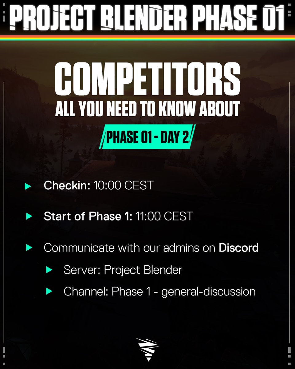 ProjectBlender_'s tweet image. Day 1 of Phase 01 of Project Blender is now over.
Thank you to all the teams present for these intense and competitive moments.
For all teams qualifying for Day 2, here is the information you need to know.
(Times are listed in CEST time zone)