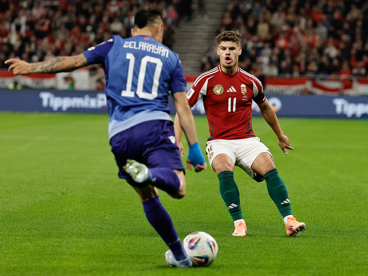 MLSZhivatalos's tweet image. Az első félidőben nem született gól Örményország ellen. A második játékrész hamarosan kezdődik.
🇭🇺 0- 0 🇦🇲
#HUNARM #csakegyutt #magyarok