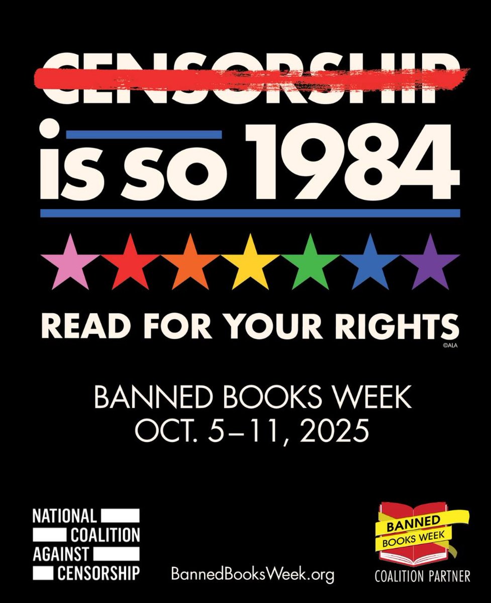AFTNM's tweet image. Sound off in the comments to let us know what YOUR favorite Banned Book is! Did you address the Freedom to Read this week in your classroom or worksite? Let us know! 🚫📚
 #BannedBooksWeek #FreedomToRead #ReadForYourRights